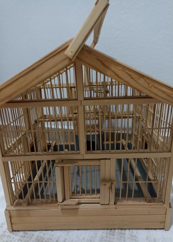 Bej Ahşap Kuş Kafesi - Görsel 2