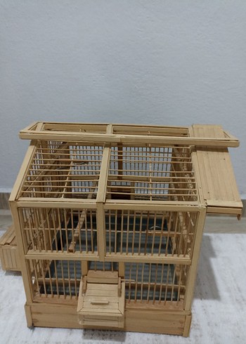 Bej Ahşap Kuş Kafesi - Görsel 3