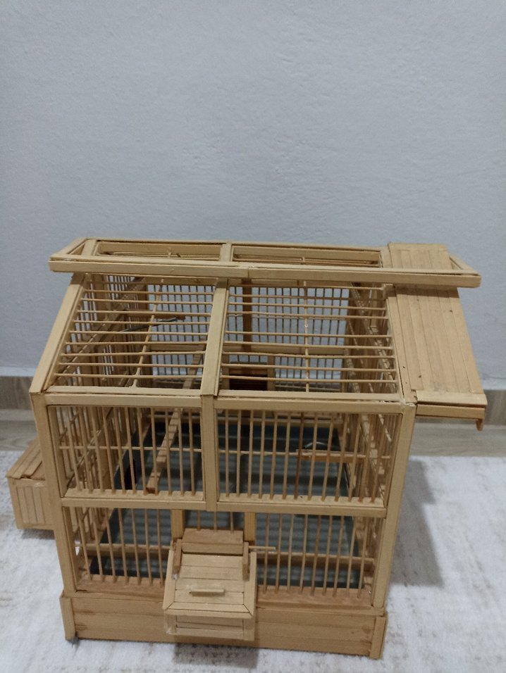 Bej Ahşap Kuş Kafesi - Görsel 3