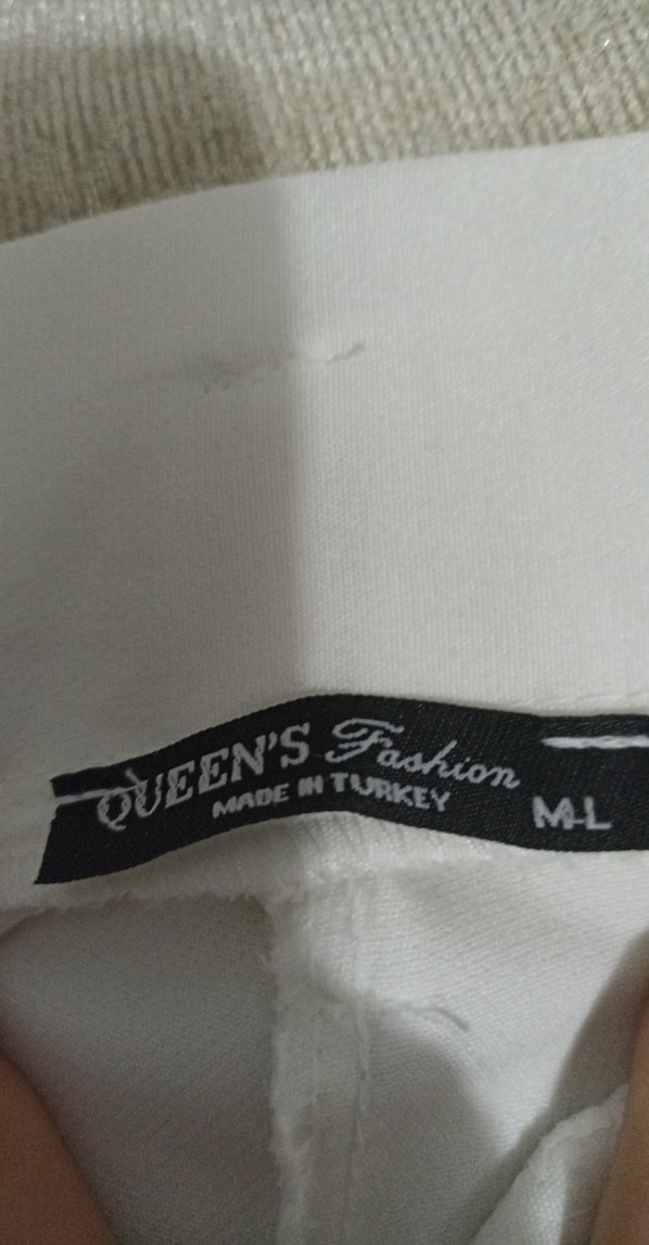 Beyaz Kemerli Kumaş Kadın Pantolon - Görsel 2