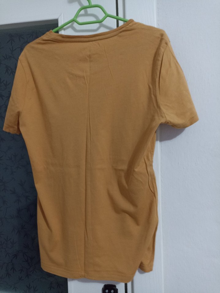 Kahverengi Baskılı Süet Erkek Tişört - Görsel 2