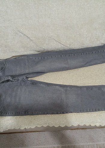 Gri Düğmeli erkek Denim Pantolon - Görsel 3