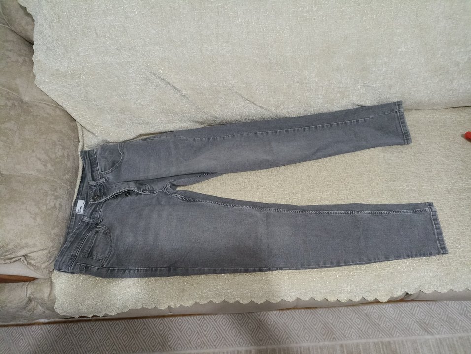 Gri Düğmeli erkek Denim Pantolon - Görsel 3