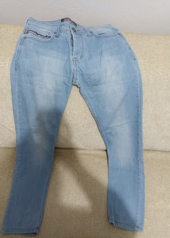 Gri Baskılı Mini Denim erkek Jean - Görsel 3