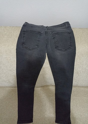 Gri Fermuarlı Denim erkek Pantolon - Görsel 2