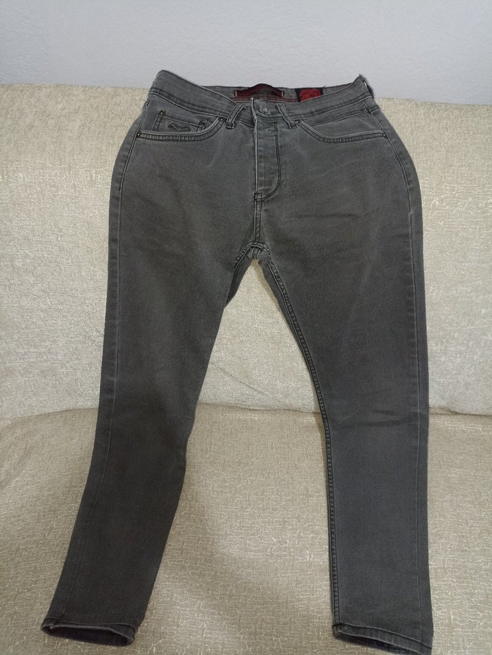 Gri Kemerli Erkek Kot Pantolon - Görsel 2