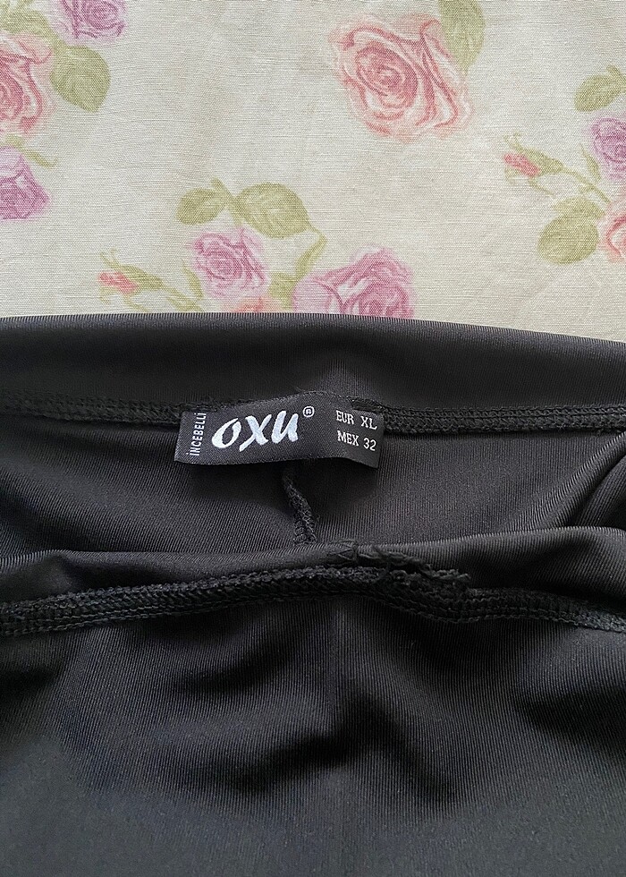 Siyah yeşil şeritli tayt - Görsel 3