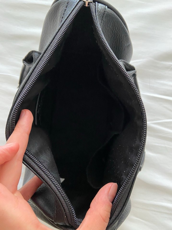 Siyah Deri Kemerli  Kadın Çanta - Görsel 3