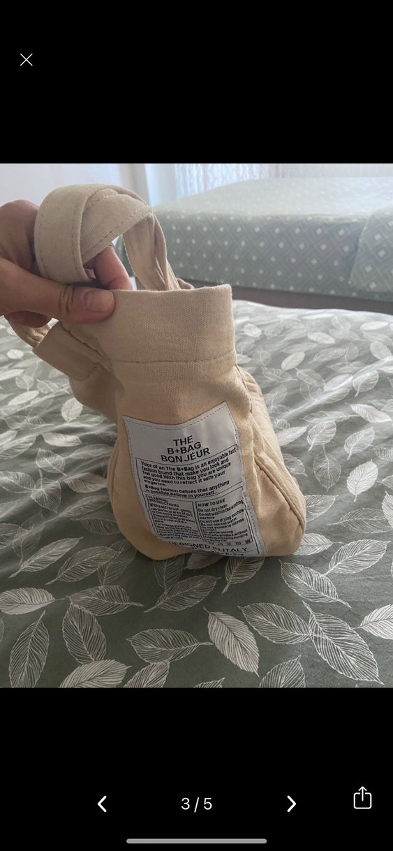 Bej Keten Baskılı Günlük Kadın Çantası - Görsel 3