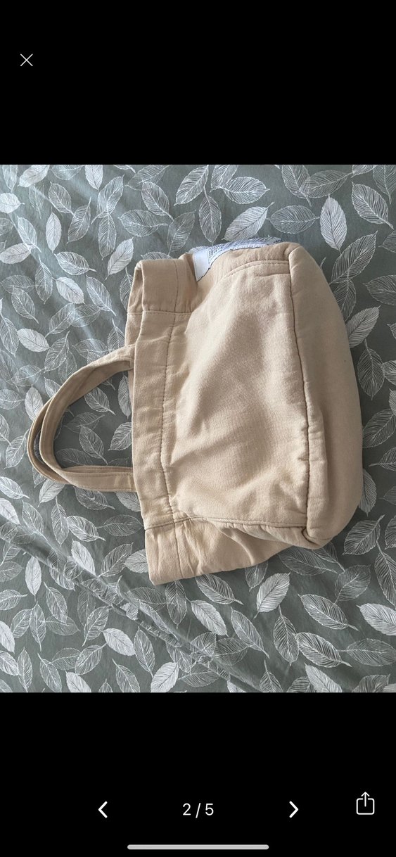 Bej Keten Baskılı Günlük Kadın Çantası - Görsel 2