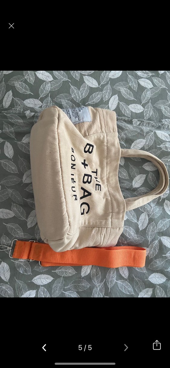 Bej Keten Baskılı Günlük Kadın Çantası - Görsel 5