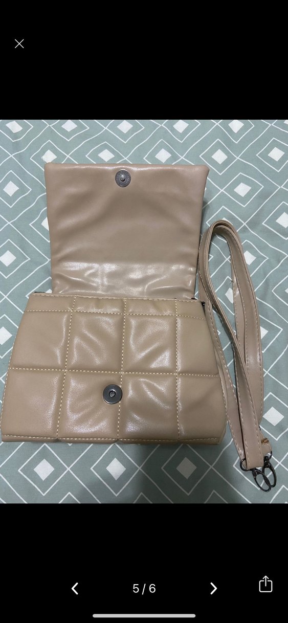 Bej Deri Kemerli Kadın Çanta - Görsel 2