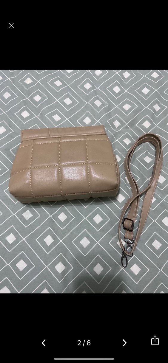 Bej Deri Kemerli Kadın Çanta - Görsel 5