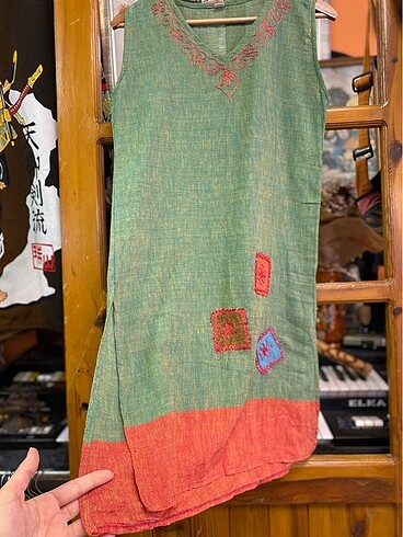 American Vintage Vintage Nepal desenli elbise- tunik