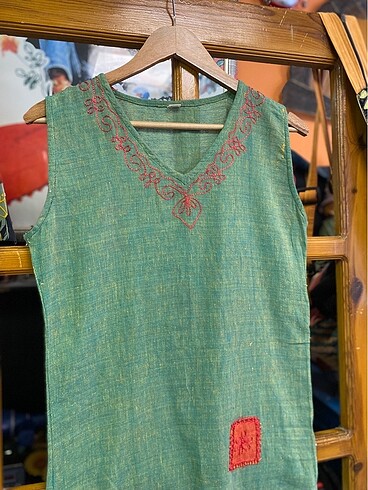 m Beden Vintage Nepal desenli elbise- tunik