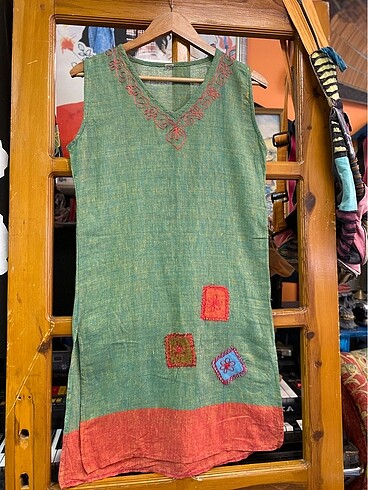 Vintage Nepal desenli elbise- tunik