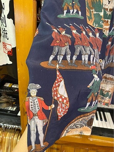 l Beden çeşitli Renk Vintage desenli gömlek