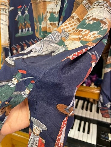 Vintage desenli gömlek - Görsel 6