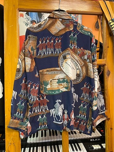 Vintage desenli gömlek - Görsel 7