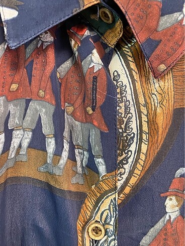 Vintage desenli gömlek - Görsel 5