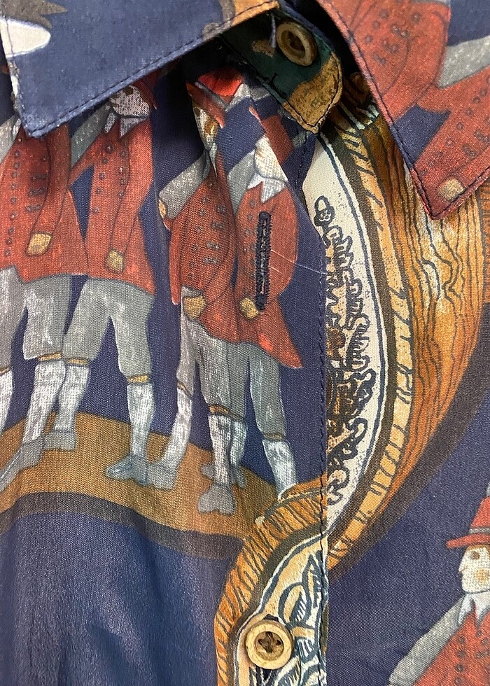 Vintage desenli gömlek - Görsel 5