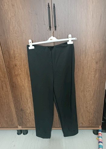 Siyah Midi Kadın Kumaş Pantolon - Görsel 5