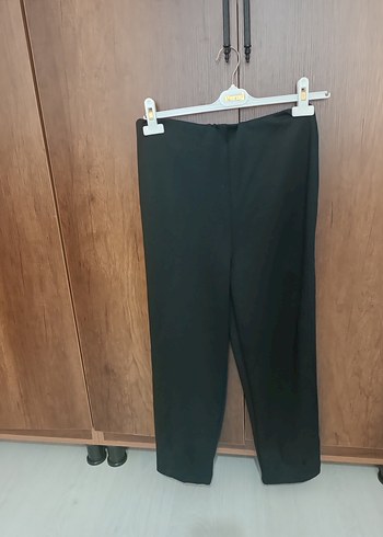 Siyah Midi Kadın Kumaş Pantolon - Görsel 2