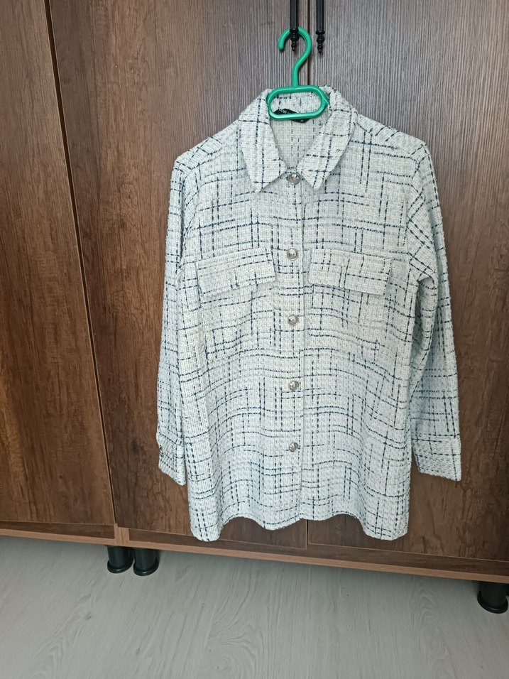 Düğmeli Uzun Kollu Kadın ceket kalın - Görsel 3