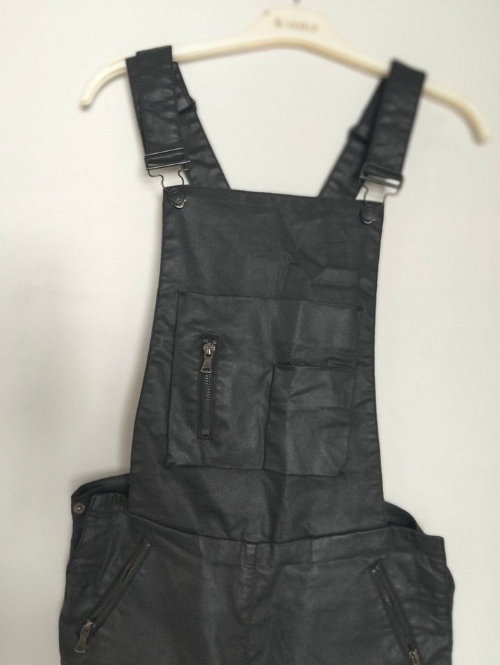 Siyah Deri Askılı Midi Tulum - Görsel 2