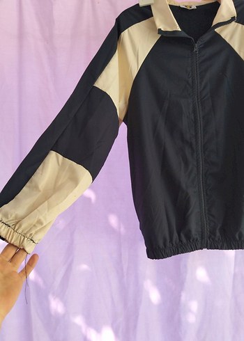 Lacivert Bej Spor Rüzgarlık Fermuarlı - Görsel 2