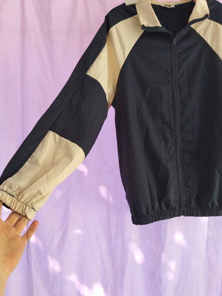 Lacivert Bej Spor Rüzgarlık Fermuarlı - Görsel 2