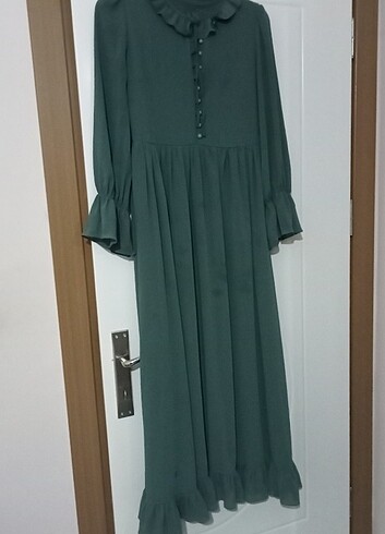 Yeşil günlük şık elbise