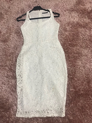 xs Beden beyaz Renk Güpür balık elbise