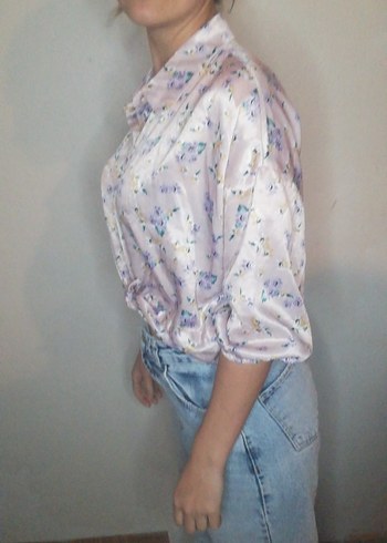 Pembe Çiçek Desenli Relaxed Fit Gömlek - Görsel 2