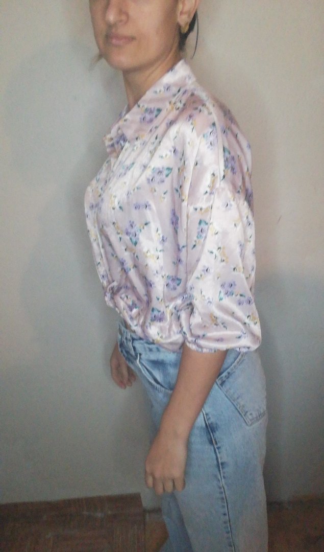 Pembe Çiçek Desenli Relaxed Fit Gömlek - Görsel 2