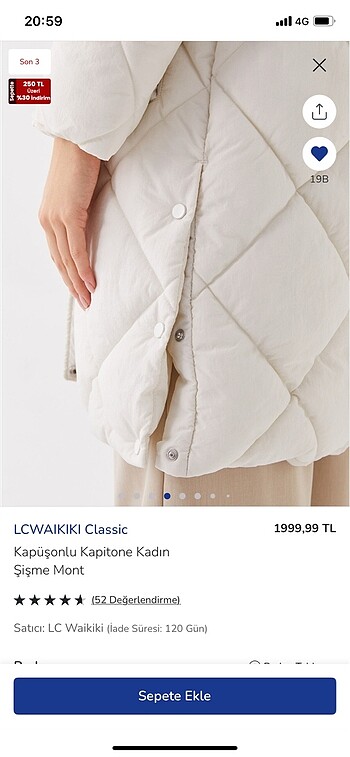 LC Waikiki LCW BEYAZ KAPİTONE MONT