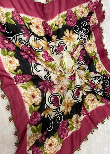 Kadın iğne oyalı eşarp - Görsel 5