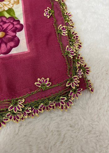 Kadın iğne oyalı eşarp - Görsel 2