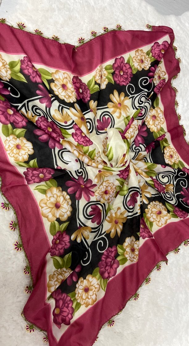 Kadın iğne oyalı eşarp - Görsel 5