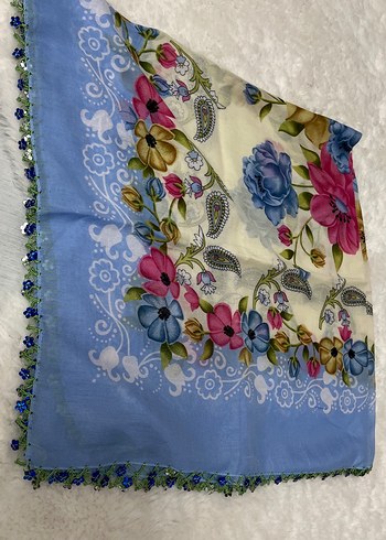 Kadın iğne oyalı eşarp - Görsel 3