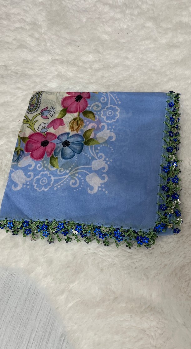 Kadın iğne oyalı eşarp - Görsel 2