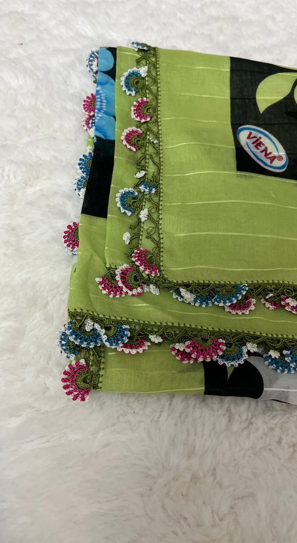 Kadın iğne oyalı eşarp - Görsel 2