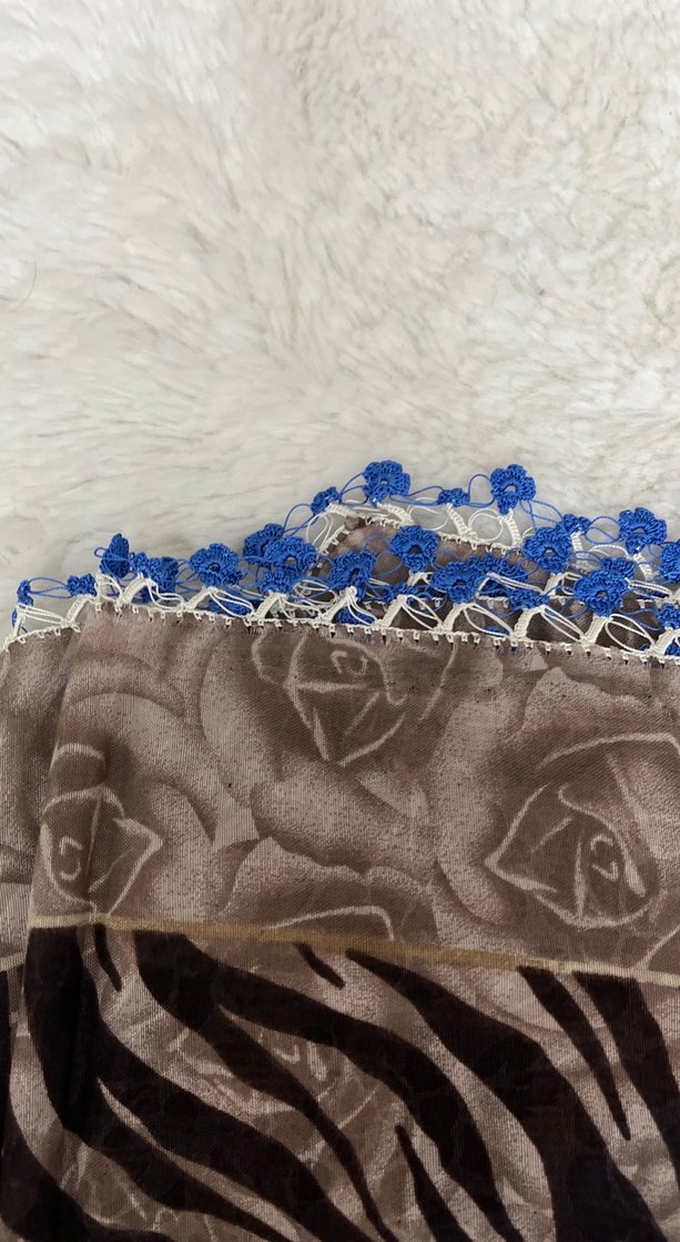 Kadın iğne oyalı eşarp - Görsel 4