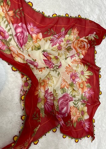 Kadın iğne oyalı eşarp - Görsel 3