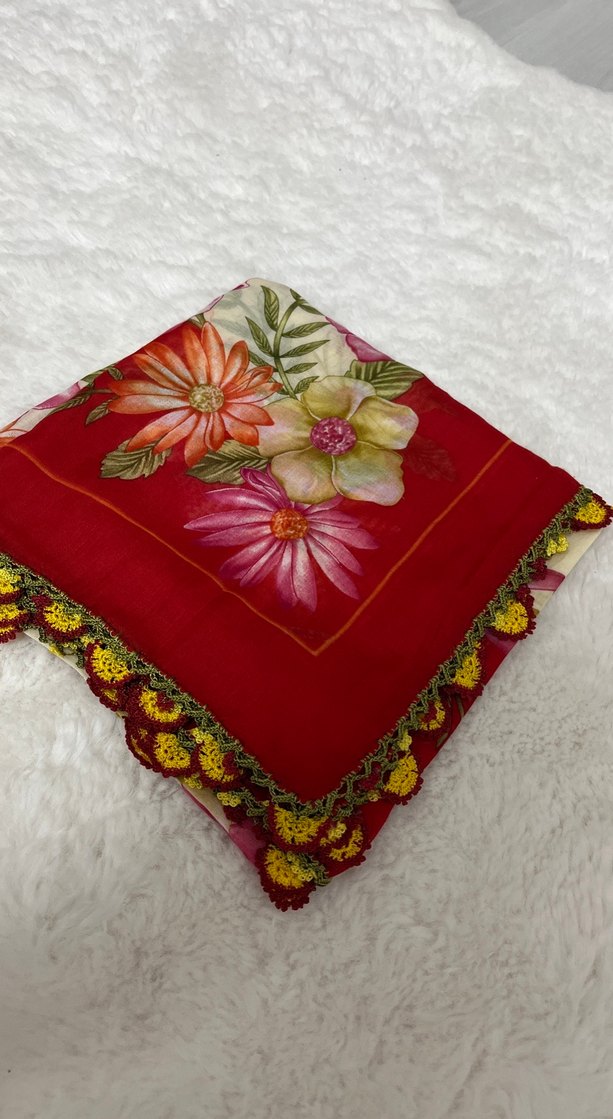 Kadın iğne oyalı eşarp - Görsel 2