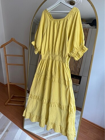 m Beden sarı Renk Sarı elbise