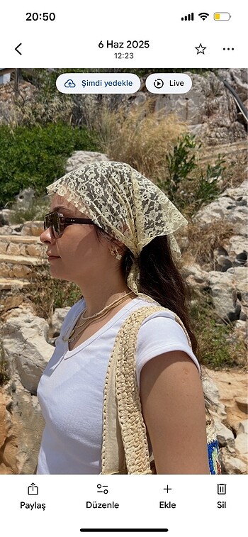 Diğer Sarı tül bandana