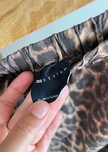 s Beden kahverengi Renk Bohem Leopar Desenli Uzun Etek