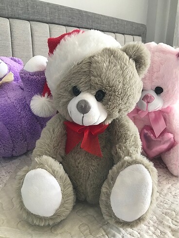 GRİ PELUŞ YILBAŞI AYICIĞI