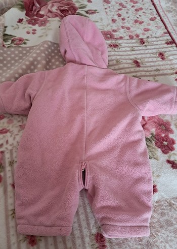 Düğmeli Pembe Bebek Kış Tulumu - Görsel 2